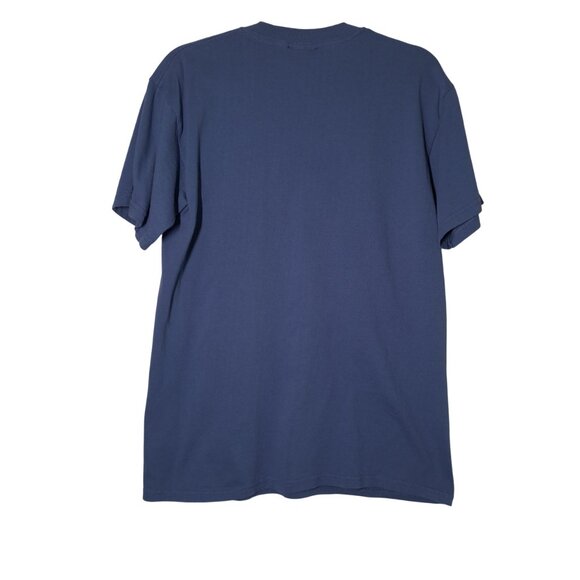 Kings Island: The Italian Job Stunt Track Roller Coaster USED Shirt (M, Blue) - Picture 2 of 7